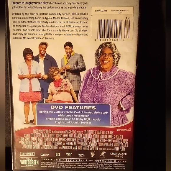 DVD: Tyler Perry's Madea Gets A Job The Play Not Rated - Picture 4 of 4